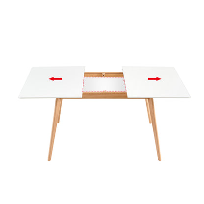 DUVALL Uitschuifbare eettafel rechthoekig wit 120-160 cm
