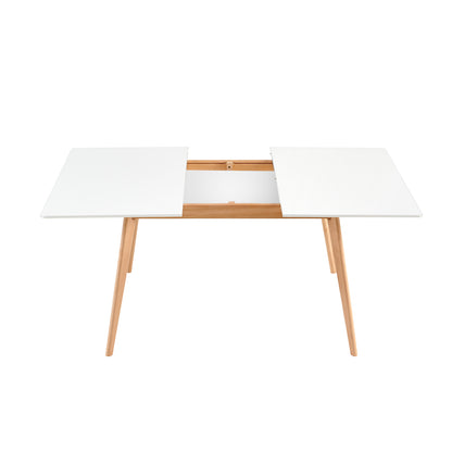DUVALL Uitschuifbare eettafel rechthoekig wit 120-160 cm