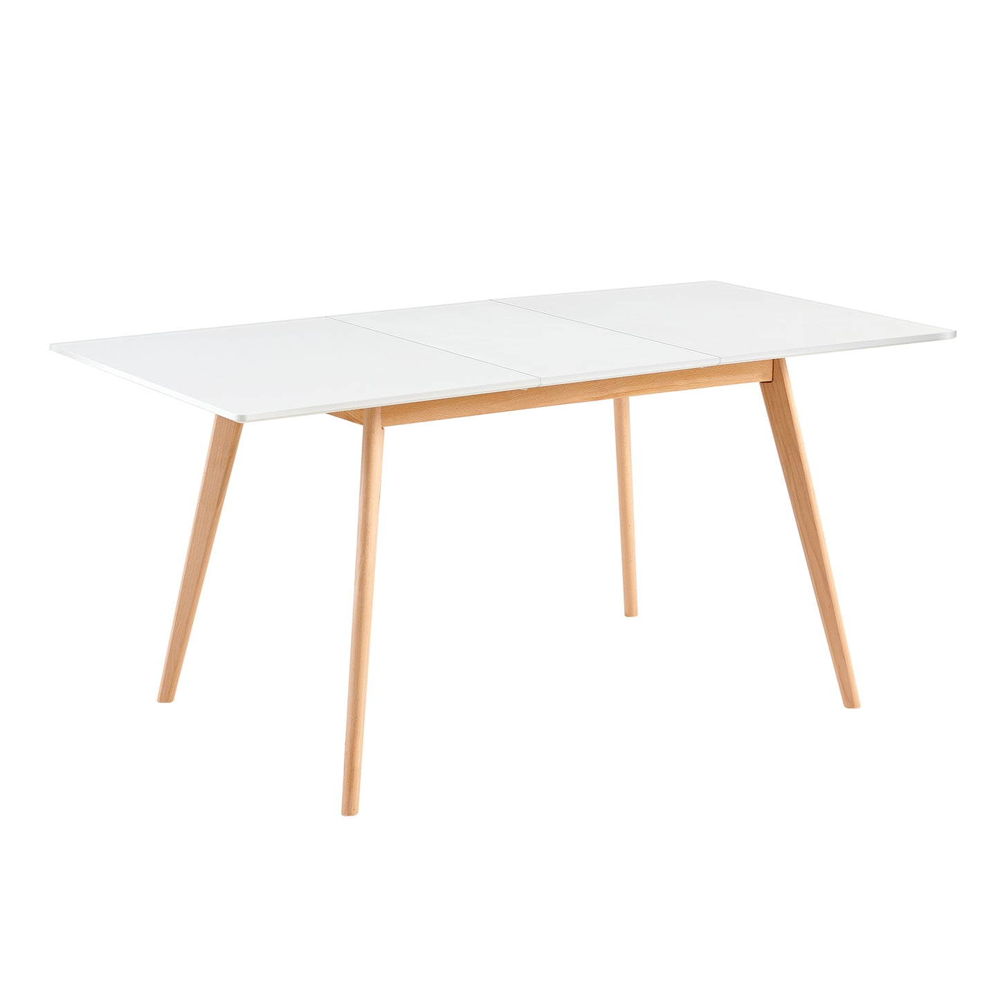 DUVALL Uitschuifbare eettafel rechthoekig wit 120-160 cm