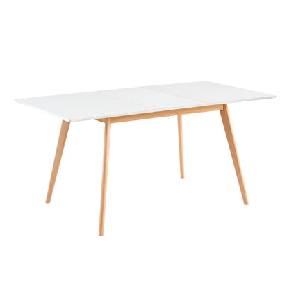 DUVALL Uitschuifbare eettafel rechthoekig wit 120-160 cm