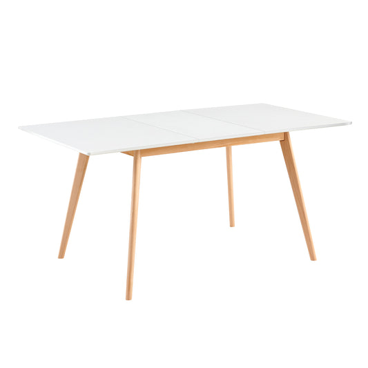 DUVALL Uitschuifbare eettafel rechthoekig wit 120-160 cm
