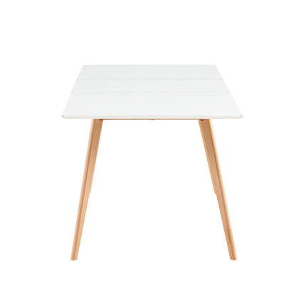 DUVALL Uitschuifbare eettafel rechthoekig wit 120-160 cm