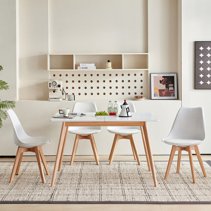 DUVALL Uitschuifbare eettafel rechthoekig wit 120-160 cm