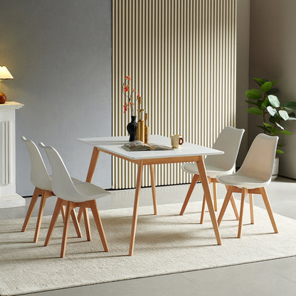 DUVALL Uitschuifbare eettafel rechthoekig wit 120-160 cm