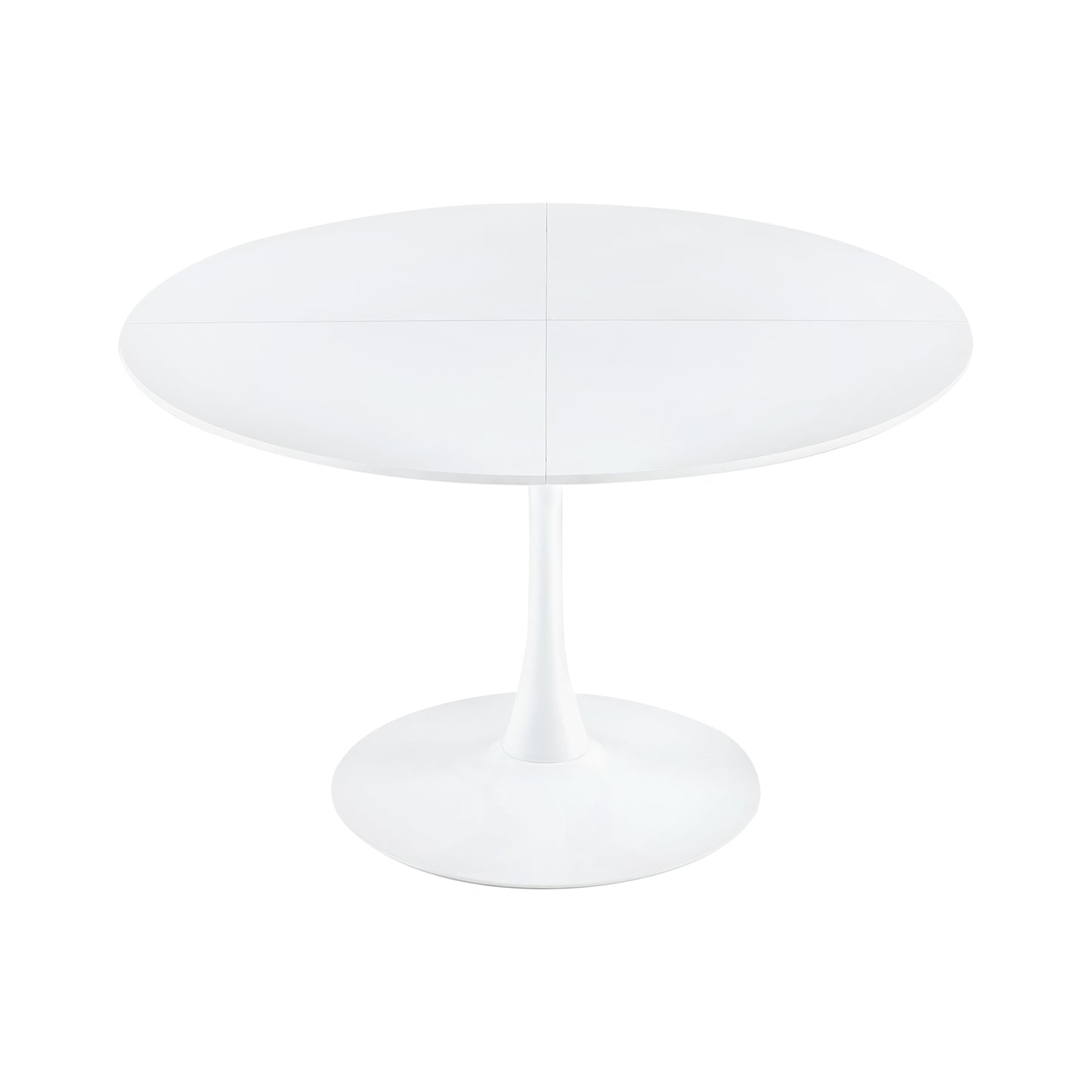 Ronde tafel van 120 cm met ijzeren poten (4 sectoren) - Wit