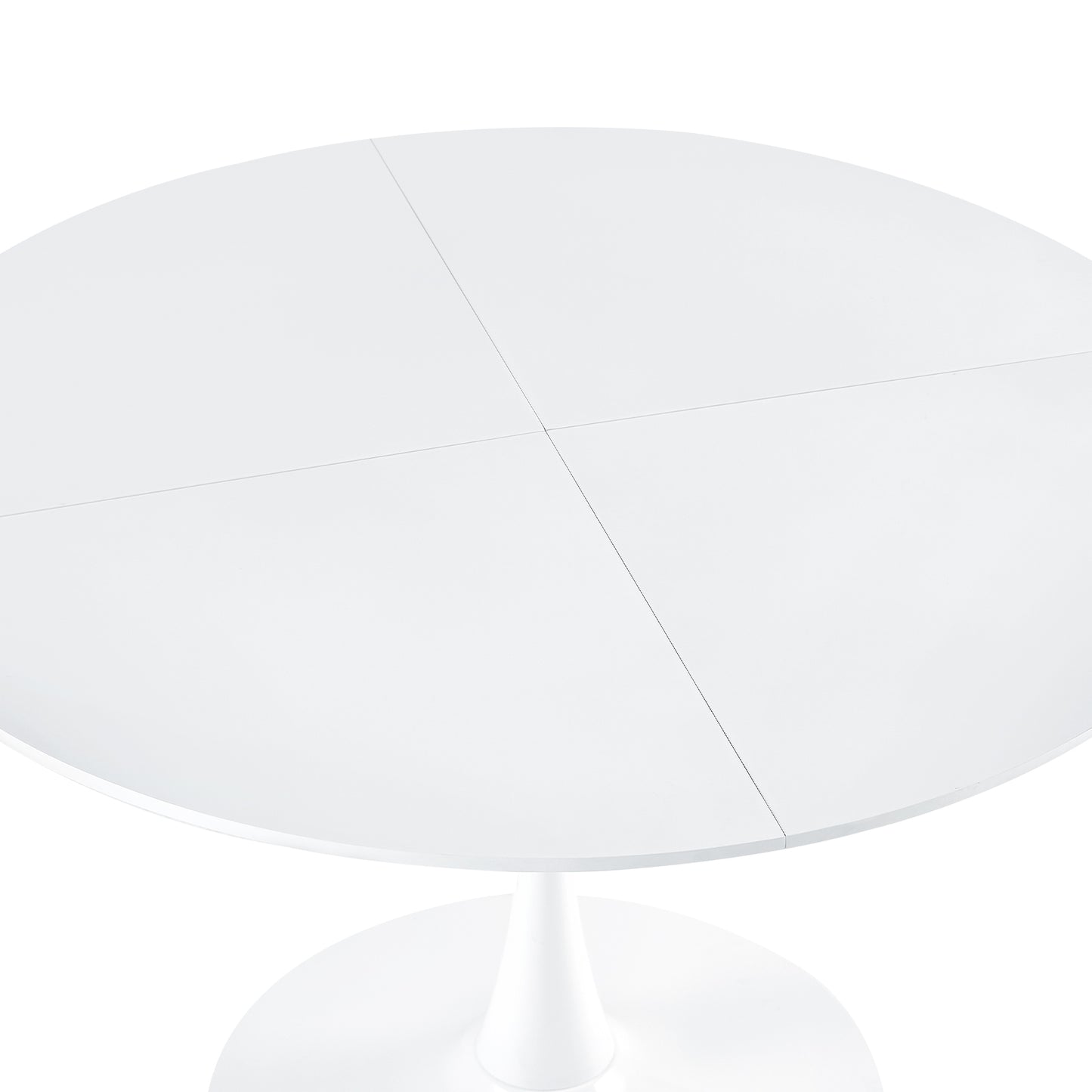 Ronde tafel van 120 cm met ijzeren poten (4 sectoren) - Wit