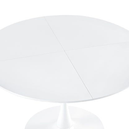 Ronde tafel van 120 cm met ijzeren poten (4 sectoren) - Wit
