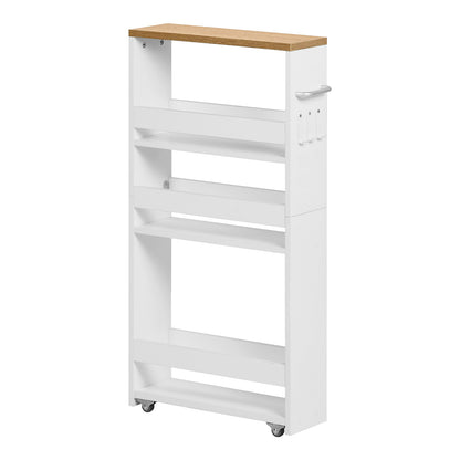 4-laags Smalle Rolcontainer met Slank Design Voor de Keuken - Fire Color/Wit - ENTIAT