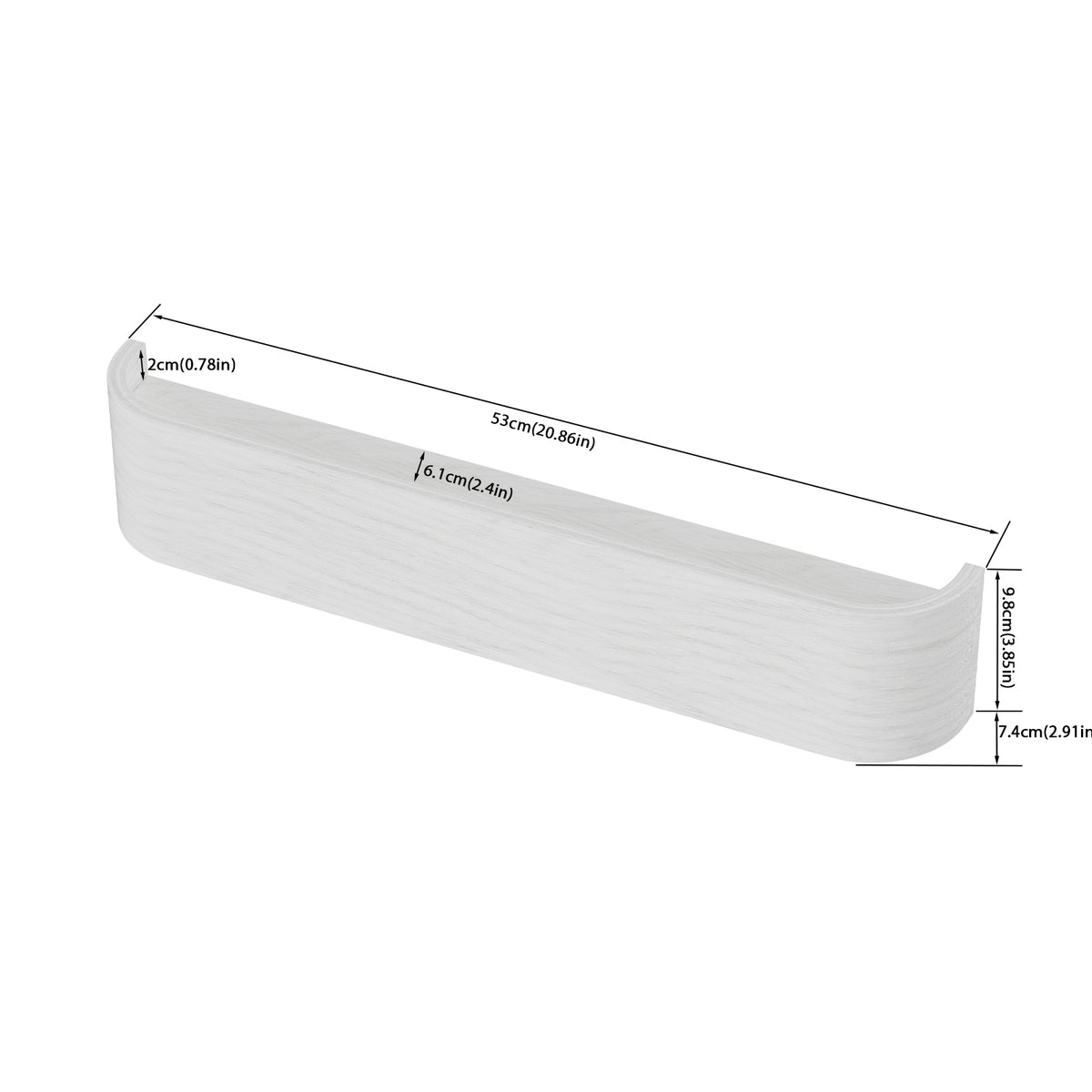 Moderne wandkapstok met verborgen muurhaken - wit