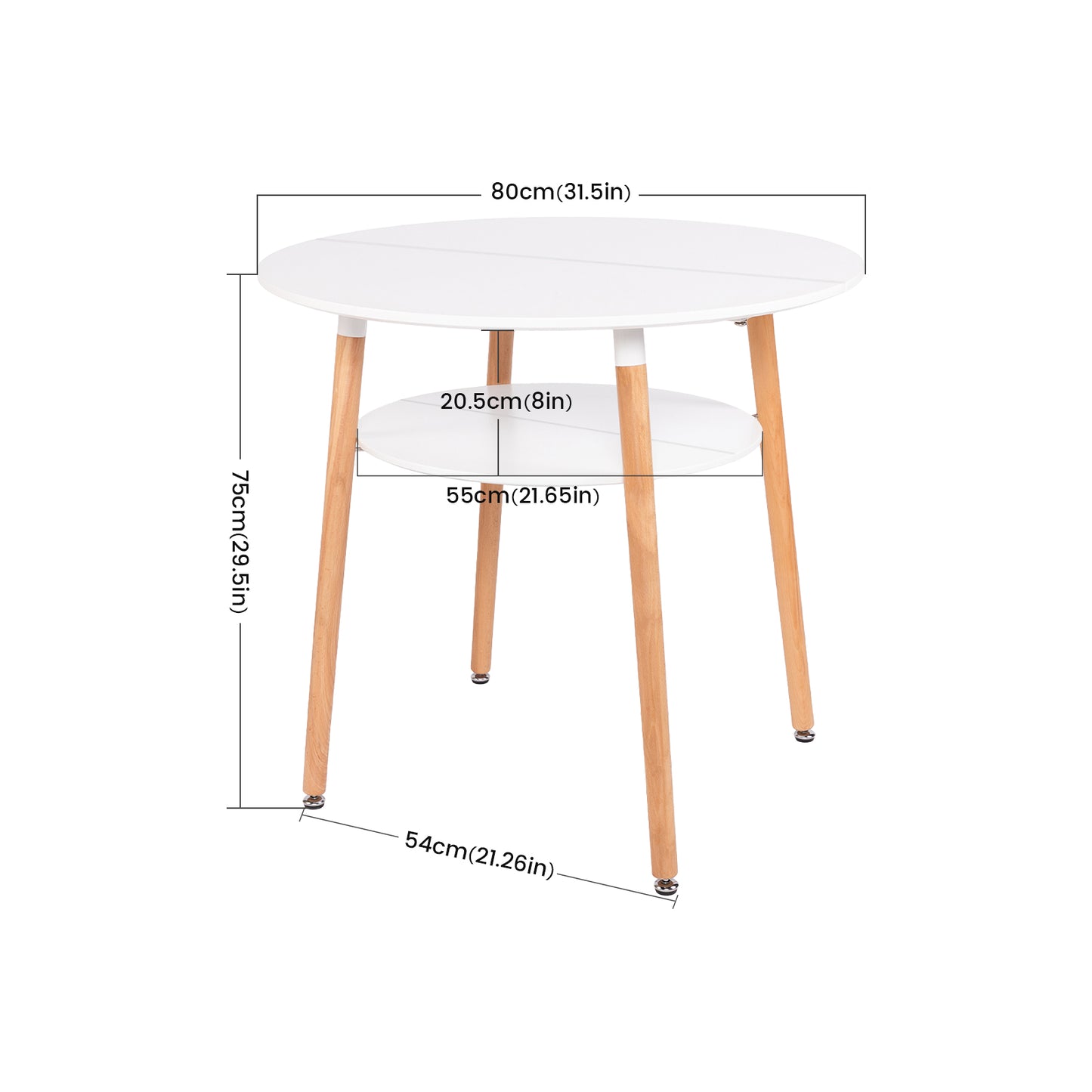 Ronde 2-laagse Salontafel Wit - FULLER