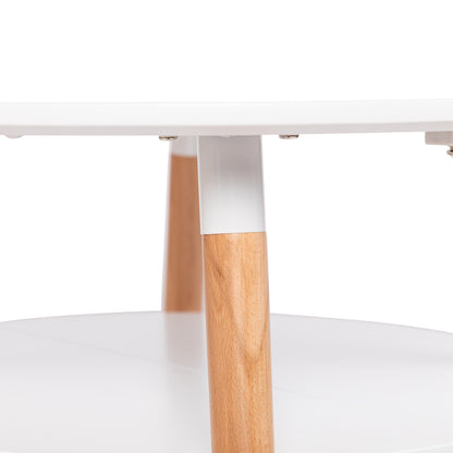 Ronde 2-laagse Salontafel Wit - FULLER