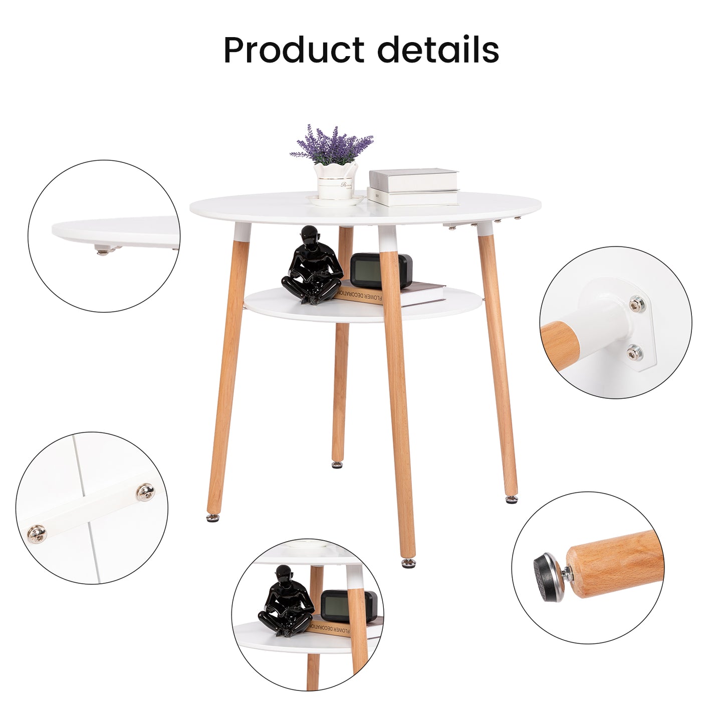 Ronde 2-laagse Salontafel Wit - FULLER