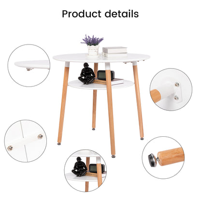 Ronde 2-laagse Salontafel Wit - FULLER
