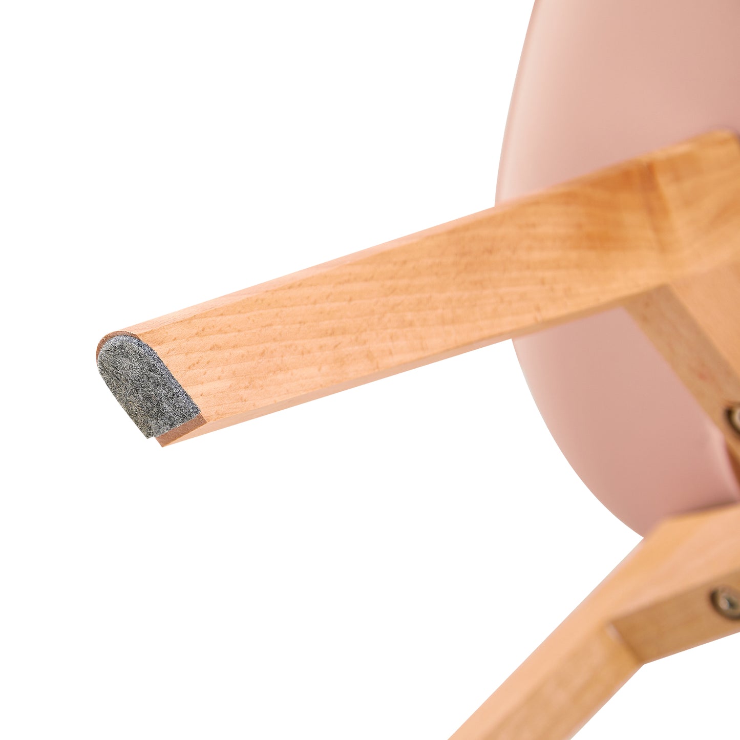 GRAND Kinder eetkamerstoel met beukenhouten poten, set van 2 - Roze/Wit