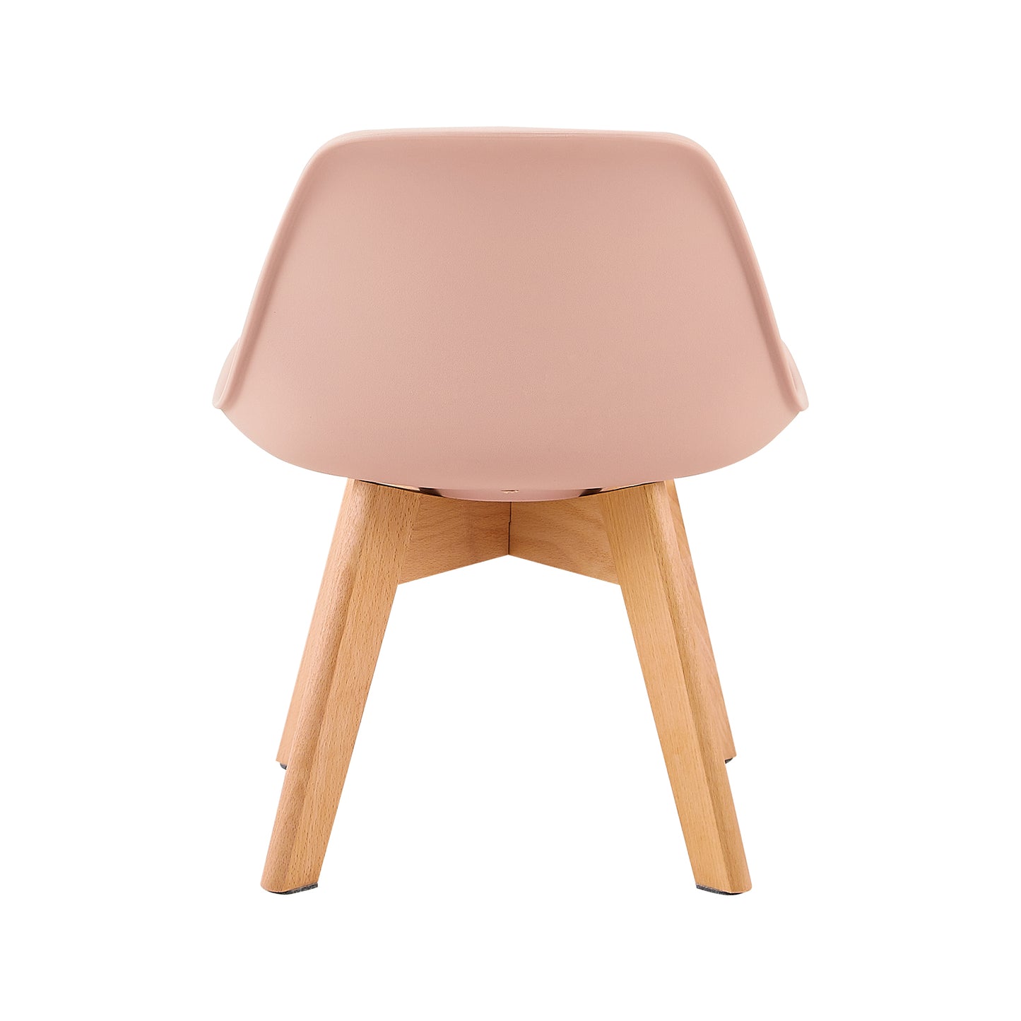 GRAND Kinder eetkamerstoel met beukenhouten poten, set van 2 - Roze/Wit