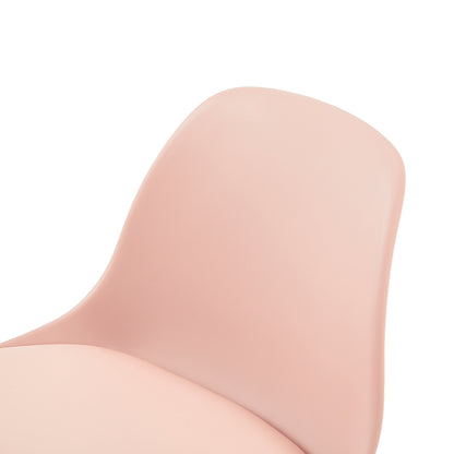 GRAND Kinder eetkamerstoel met beukenhouten poten, set van 2 - Roze/Wit