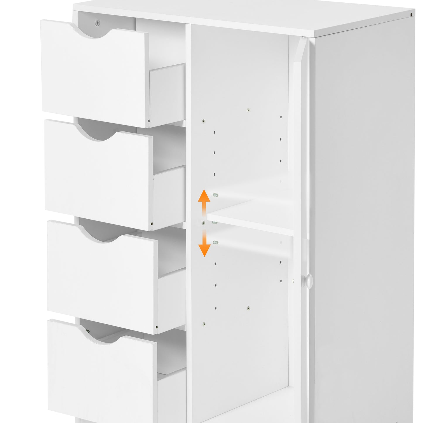 Opbergkast met lades en deuren Badkamerkast GRAYS - Wit