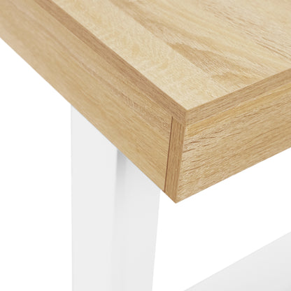 Uitschuifbare rechthoekige eettafel, 160-200 cm lang - Hout en wit