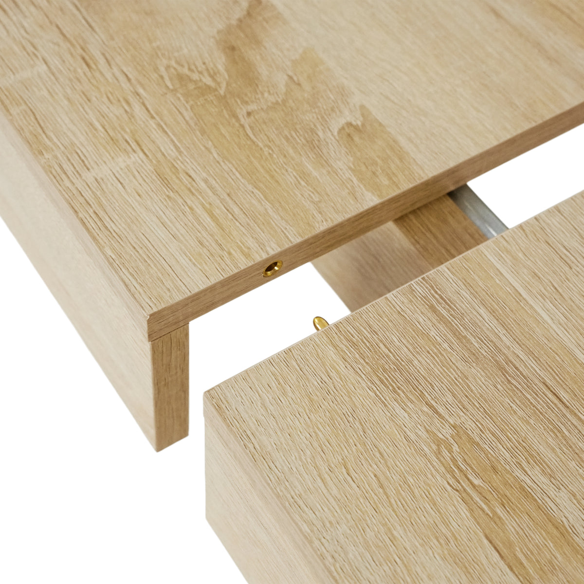 Uitschuifbare rechthoekige eettafel, 160-200 cm lang - Hout en wit