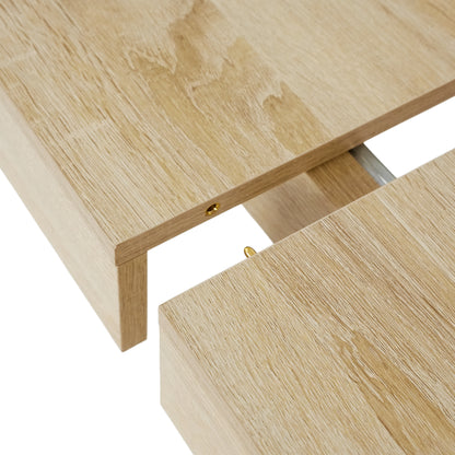 Uitschuifbare rechthoekige eettafel, 160-200 cm lang - Hout en wit