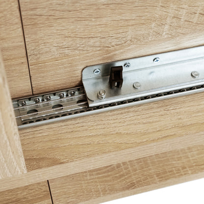 Uitschuifbare rechthoekige eettafel, 160-200 cm lang - Hout en wit