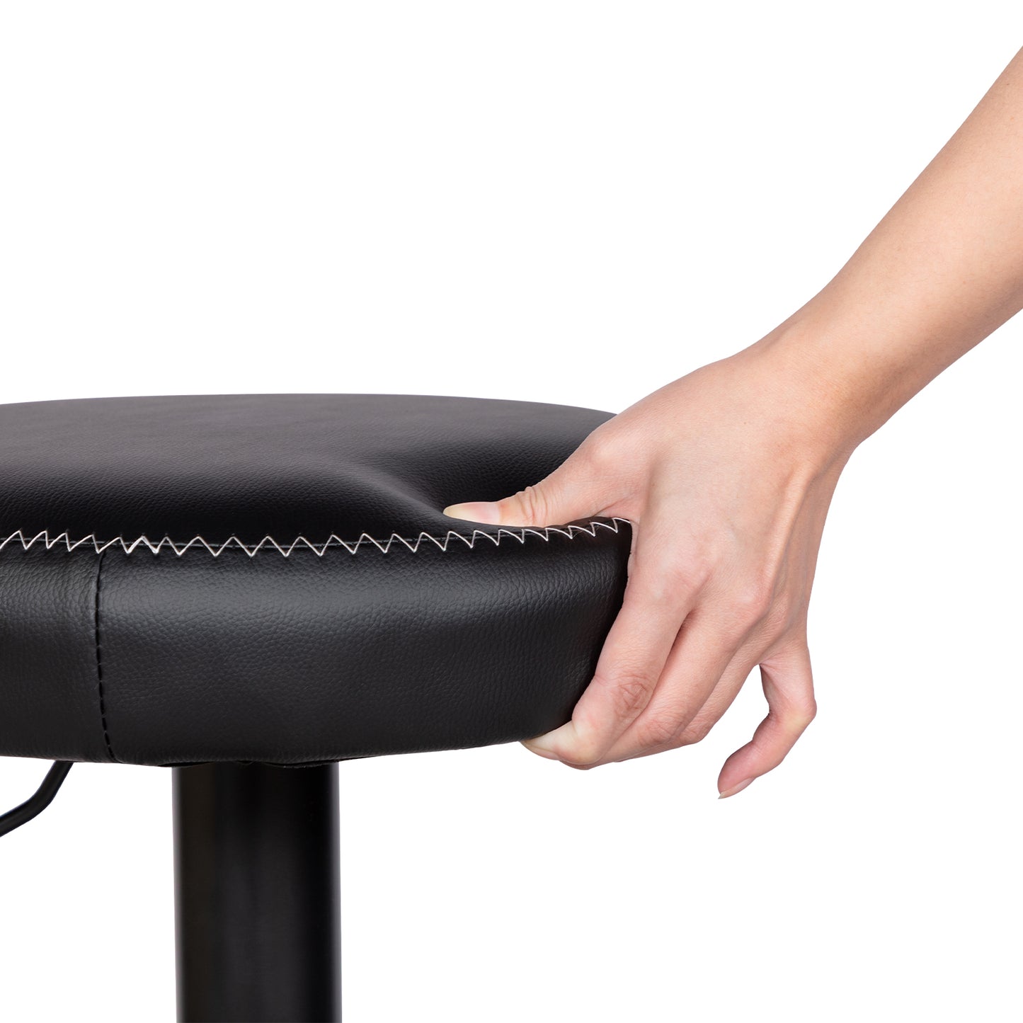 HAZLET Moderne verstelbare barkrukken met voetensteunen, set van 2 - Zwart