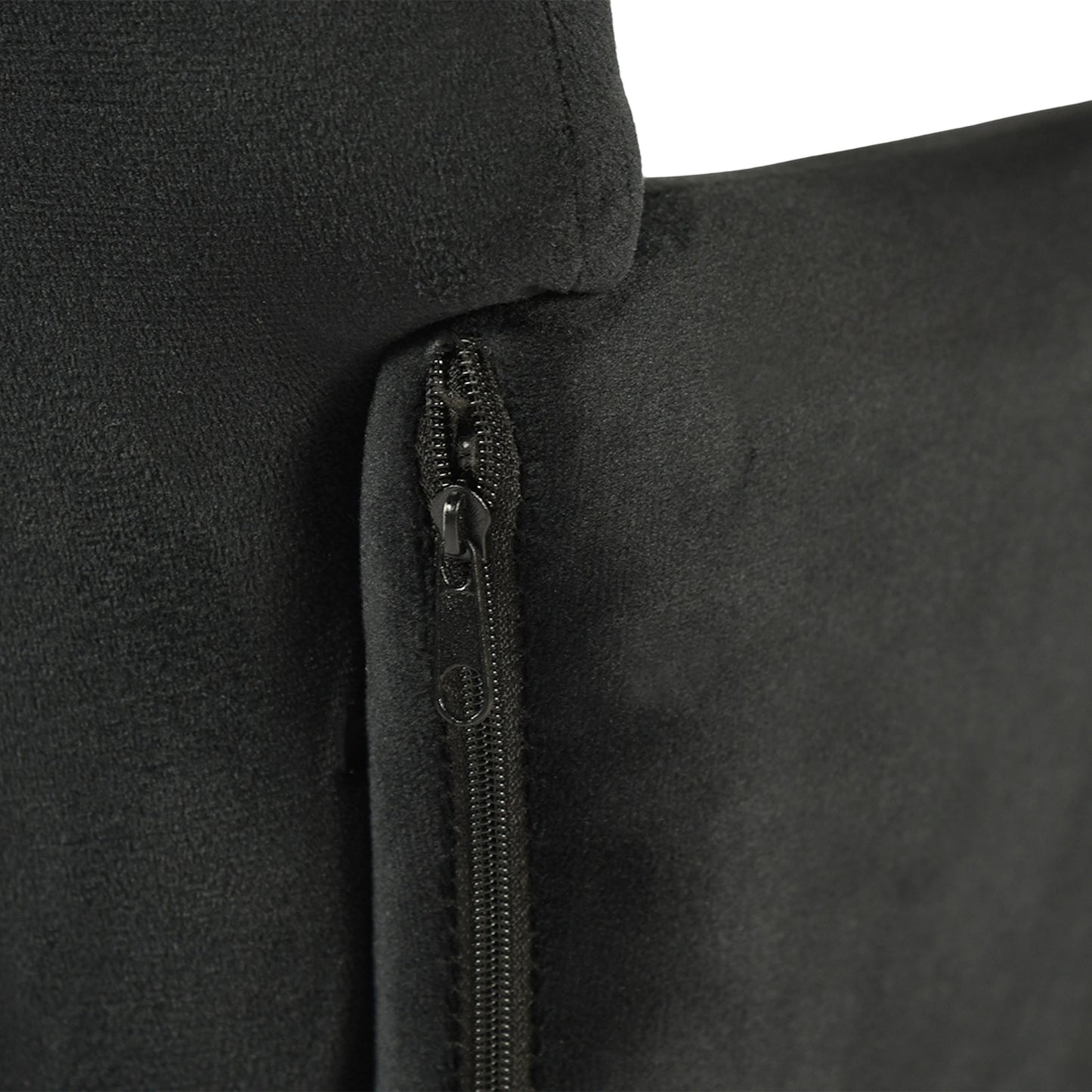 Brede eetkamerstoel met fluwelen armleuningen, zwart/donkergrijs - KAMEY