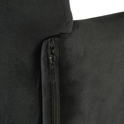 Brede eetkamerstoel met fluwelen armleuningen, zwart/donkergrijs - KAMEY