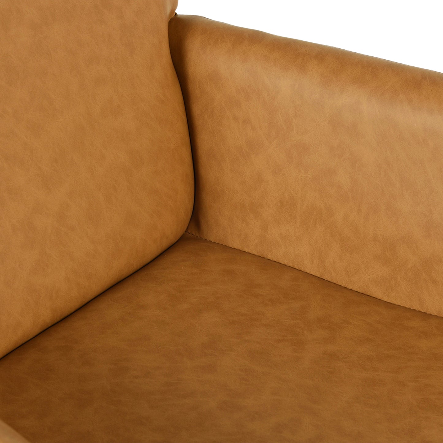 PU leren armleuningen brede eetkamerstoel met ijzeren poten set van 1/2 - Bruin