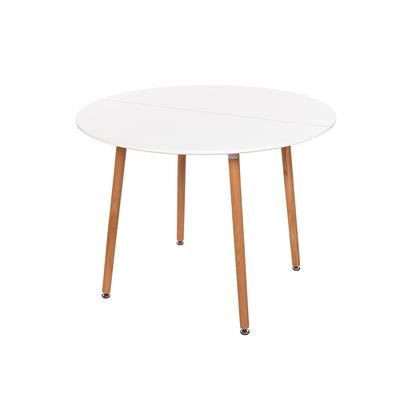 Ronde eettafel 100 cm met 4 poten - Wit