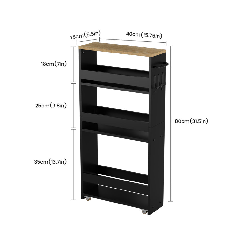 Smal uitschuifbaar kruidenrek, 4 lagen - LAMKIN