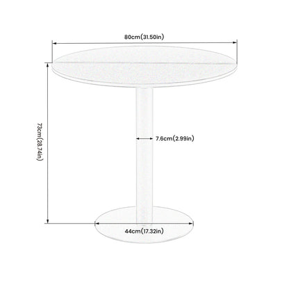 LYMAN Ronde Eettafel 80 cm - Wit/Zwart