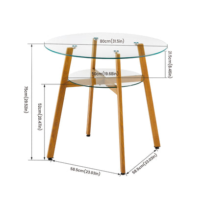 Dubbele Ronde Glazen Eettafel met Grote en Kleine Cirkels – MASSA