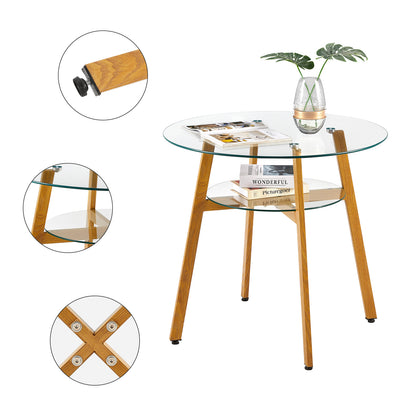 Dubbele Ronde Glazen Eettafel met Grote en Kleine Cirkels – MASSA