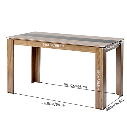 MCCOY Houten Rechthoekige Eettafel met 140cm - Walnoot