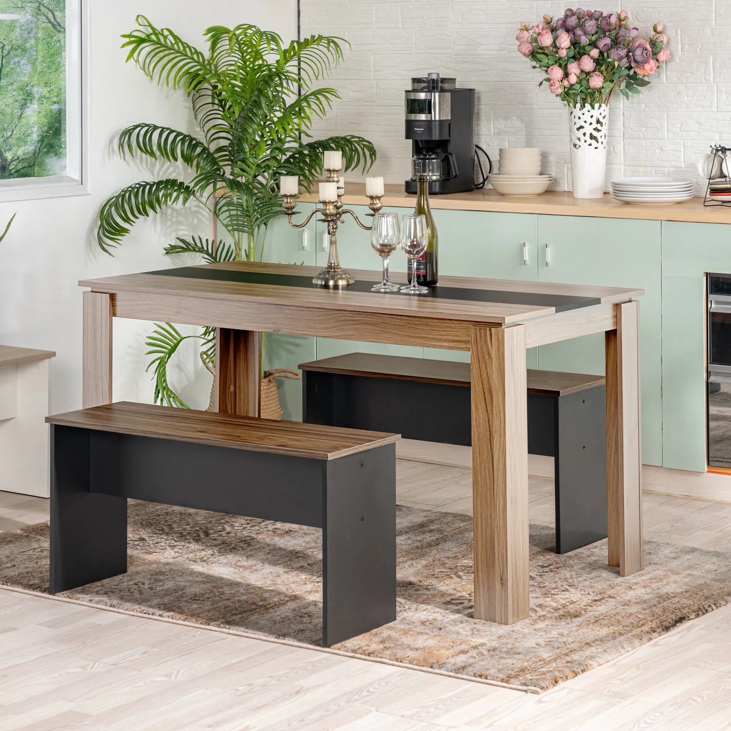 MCCOY Houten Rechthoekige Eettafel met 140cm - Walnoot