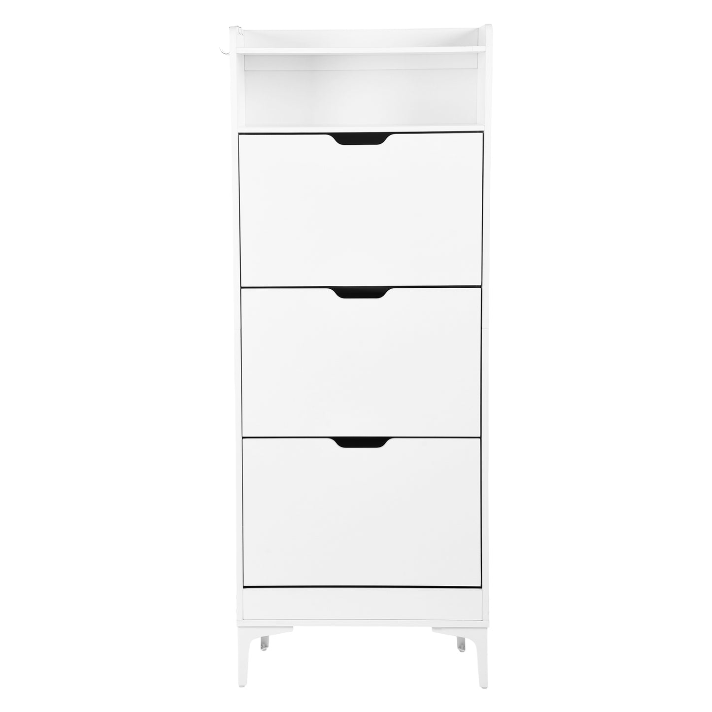 MELVIN Schoenenkast met 3 kleppen, schoenenrek 60 x 159,3 cm - MDF wit
