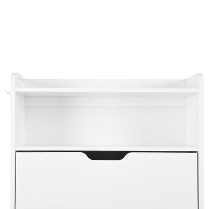MELVIN Schoenenkast met 3 kleppen, schoenenrek 60 x 159,3 cm - MDF wit