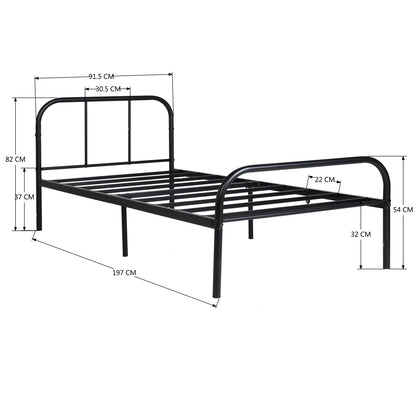 MILO Metalen Bed 90x190 cm Set van 2 - Zwart