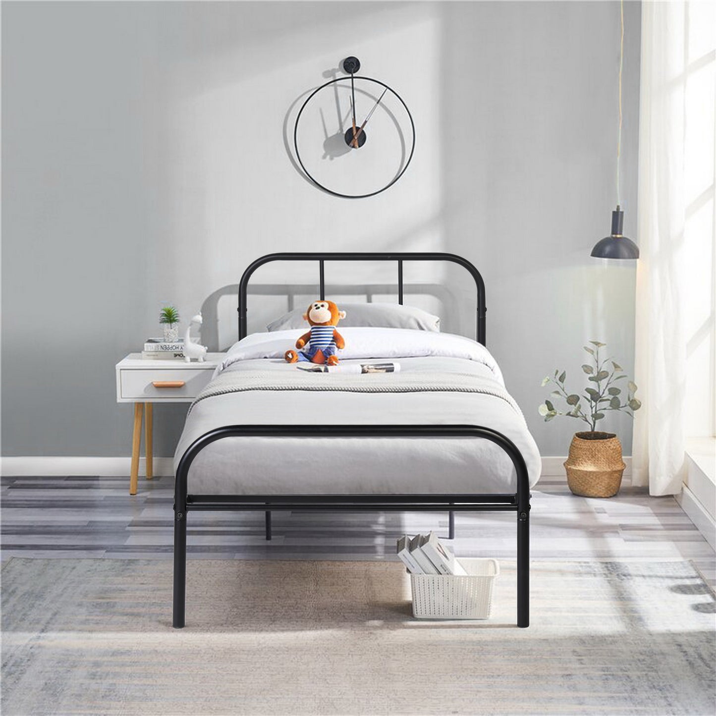 MILO Metalen Bed 90x190 cm Set van 2 - Zwart