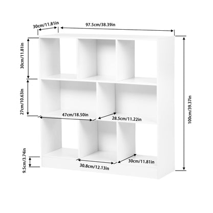 Boekenkast/Opbergmeubel, Vrijstaand, 8 Open Vakken - Wolkenwit