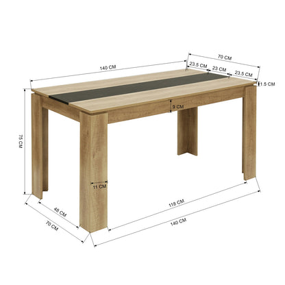 MUSK Eettafel met 110cm/120cm/140cm/160cm - Zwart