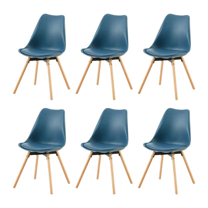 OATS Set van 4/6 Zijdelingse Accentstoelen – Lichtgrijs Blauw / Donkergrijs Blauw/Groen ijs