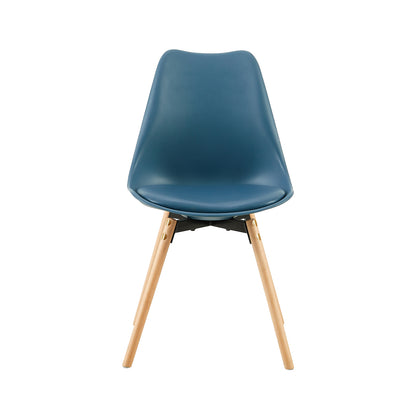 OATS Set van 4/6 Zijdelingse Accentstoelen – Lichtgrijs Blauw / Donkergrijs Blauw/Groen ijs