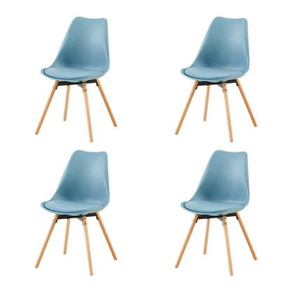 OATS Set van 4/6 Zijdelingse Accentstoelen – Lichtgrijs Blauw / Donkergrijs Blauw/Groen ijs