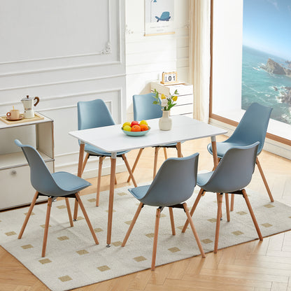 OATS Set van 4/6 Zijdelingse Accentstoelen – Lichtgrijs Blauw / Donkergrijs Blauw/Groen ijs