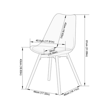 OATS Set van 4/6 Zijdelingse Accentstoelen – Lichtgrijs Blauw / Donkergrijs Blauw/Groen ijs