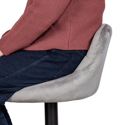 OLIVET Moderne Verstelbare Fluweel Barstoel, Set van 2 - Grijs