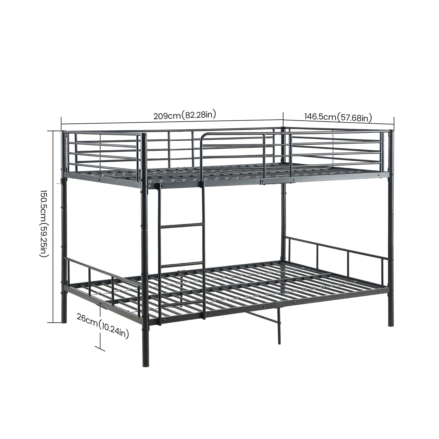OTIS stapelbedframe met bovenliggend tweepersoonsbed 209 cm × 146 cm
