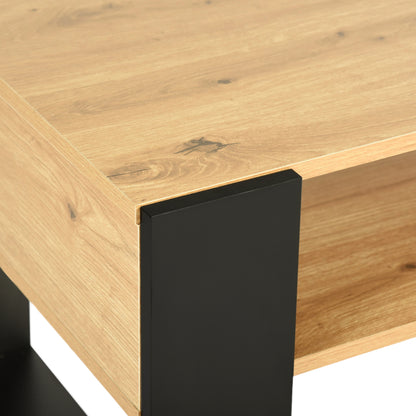Salontafel met Planken, Gouden Eik - OWENS
